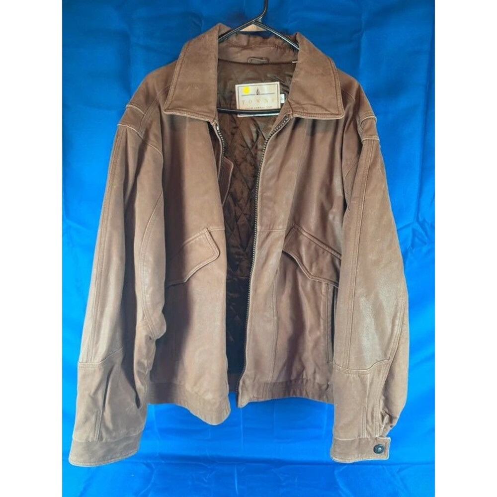 Vintage Towne by London Fog Brown Leather Jacket